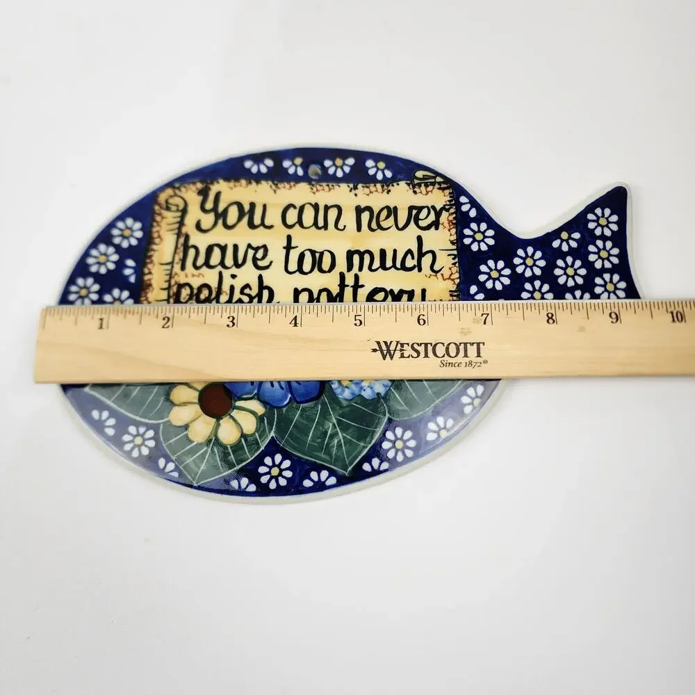 Polish Pottery Sign Blue 